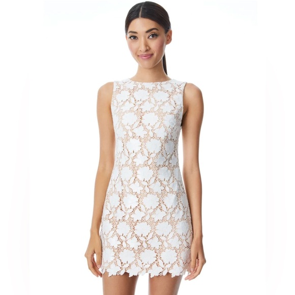Alice + Olivia Dresses & Skirts - Alice + Olivia Clyde White Lace Mini Shift‎ Dress NEW WITH TAGS!